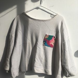 Anthropologie Embroidered pocket shirt